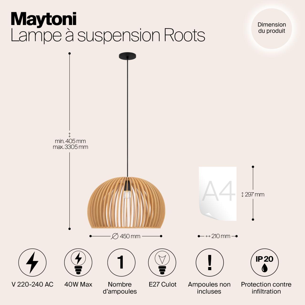 Дополнительная картинка Подвесной светильник Maytoni MOD195PL-01W1