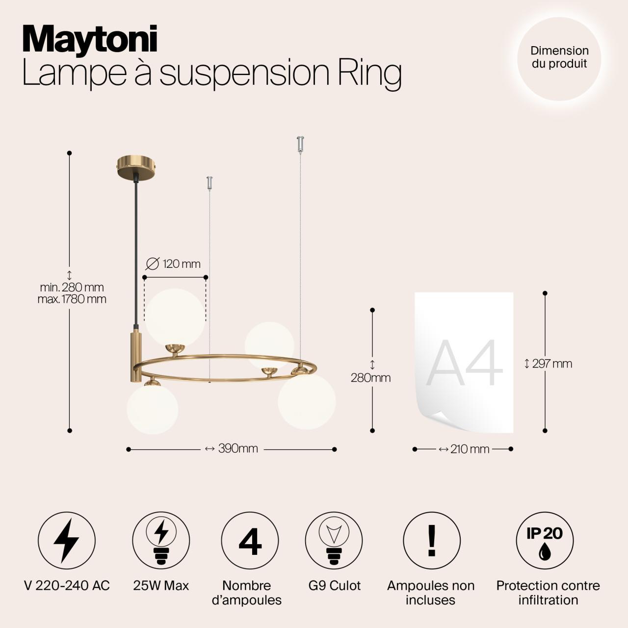 Дополнительная картинка Подвесной светильник Maytoni MOD013PL-04BS1