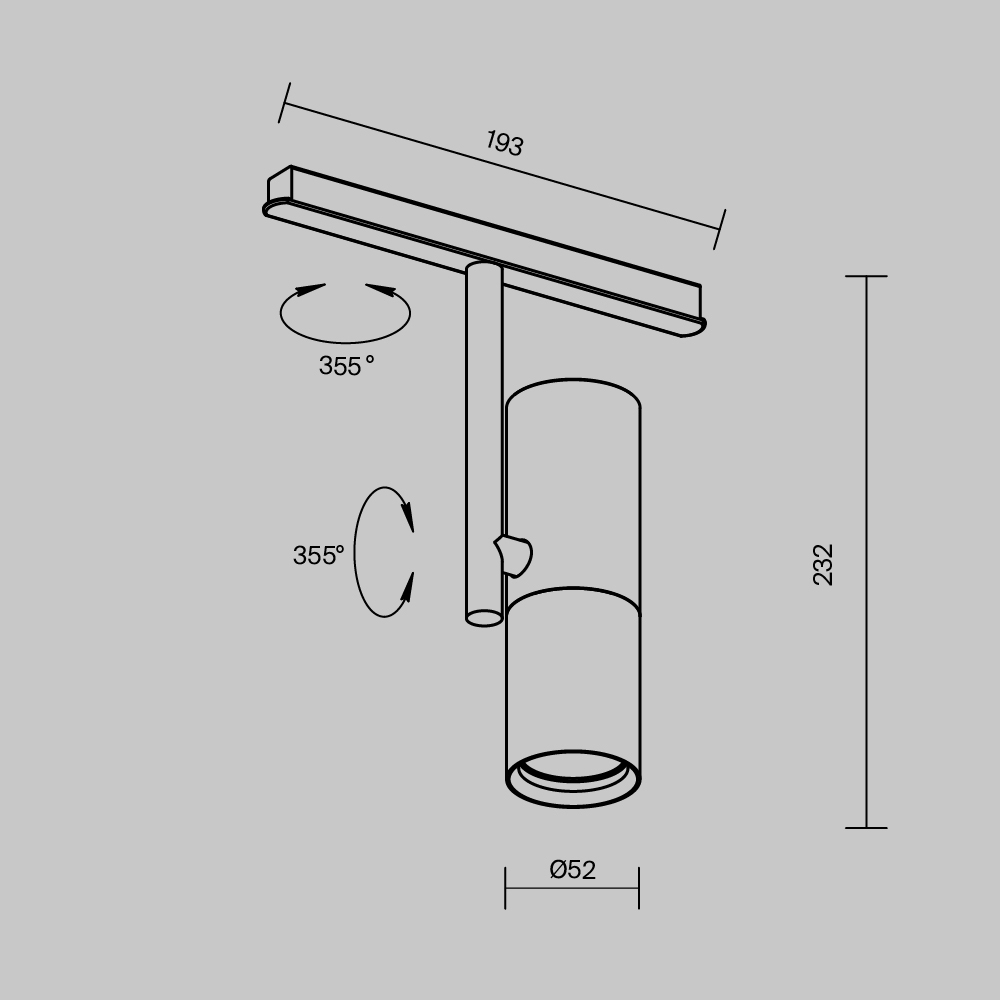 Дополнительная картинка Трековый светильник Technical TR005-2-12W3K-BW