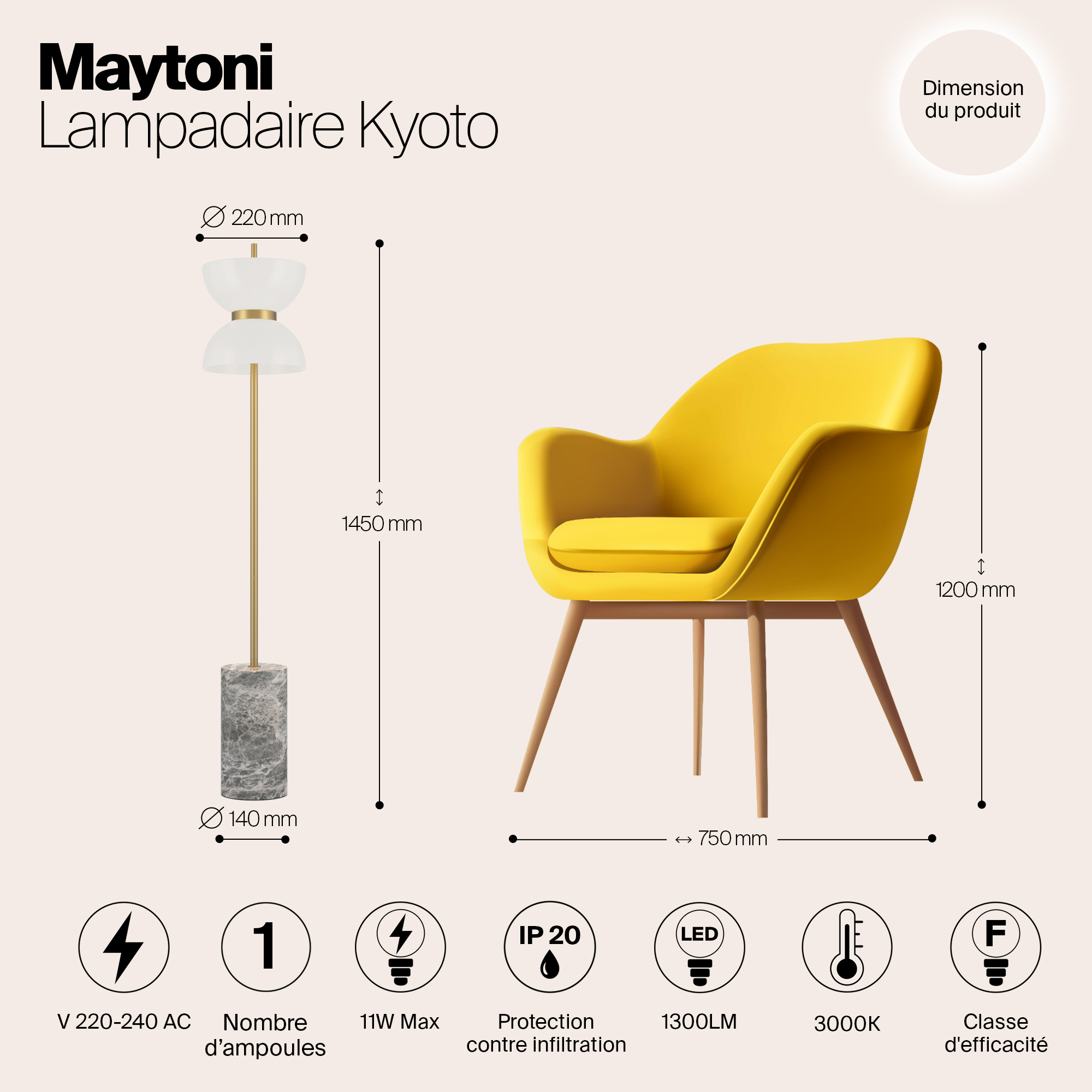 Картинка Напольный светильник (торшер) Maytoni MOD178FL-L11G3K