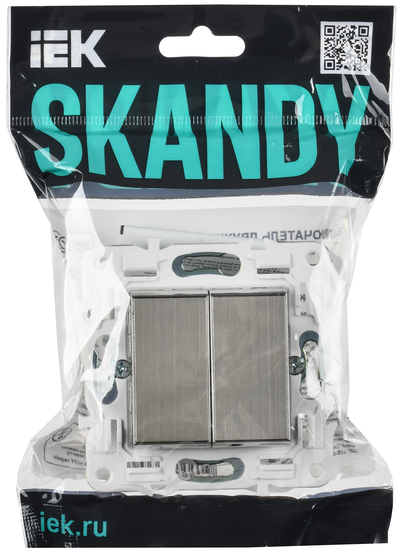 SKANDY Выключ. 2-кл. 10А SK-V04N никель IEK — фото 2