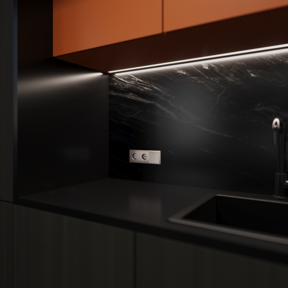 Картинка Клавиши для выключателя/переключателя двухклавишного, S70 Metal (платина)