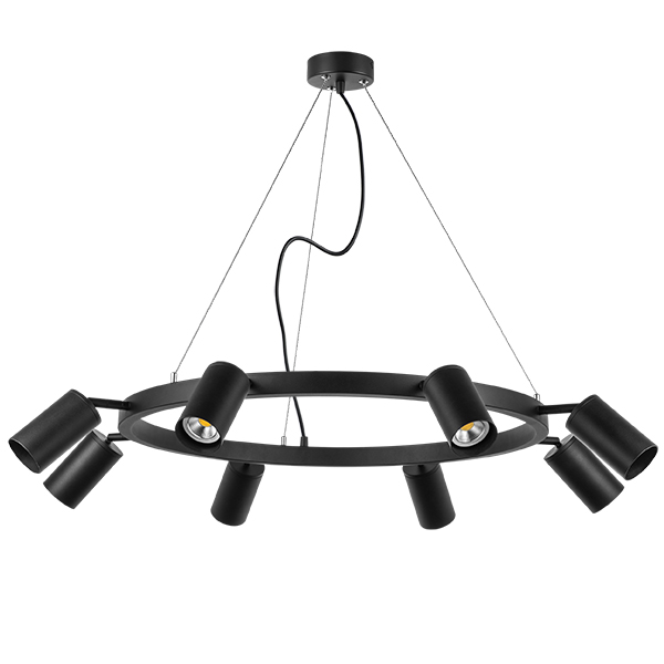 Картинка LR018378 Подвесной светильник RULLO 8х50W GU10 ЧЕРНЫЙ (571018+214437-8)