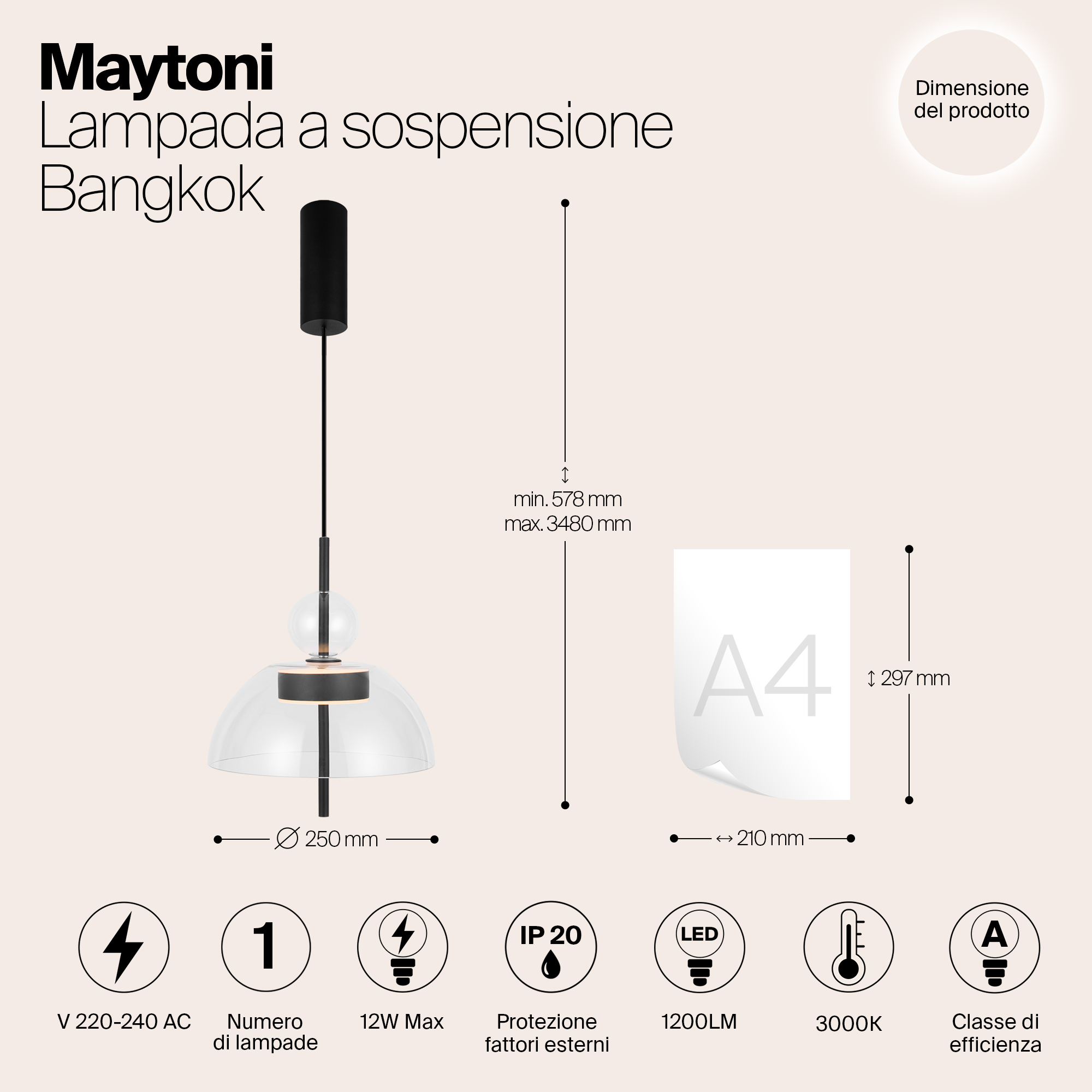 Дополнительная картинка Подвесной светильник Maytoni MOD185PL-L6B3K1