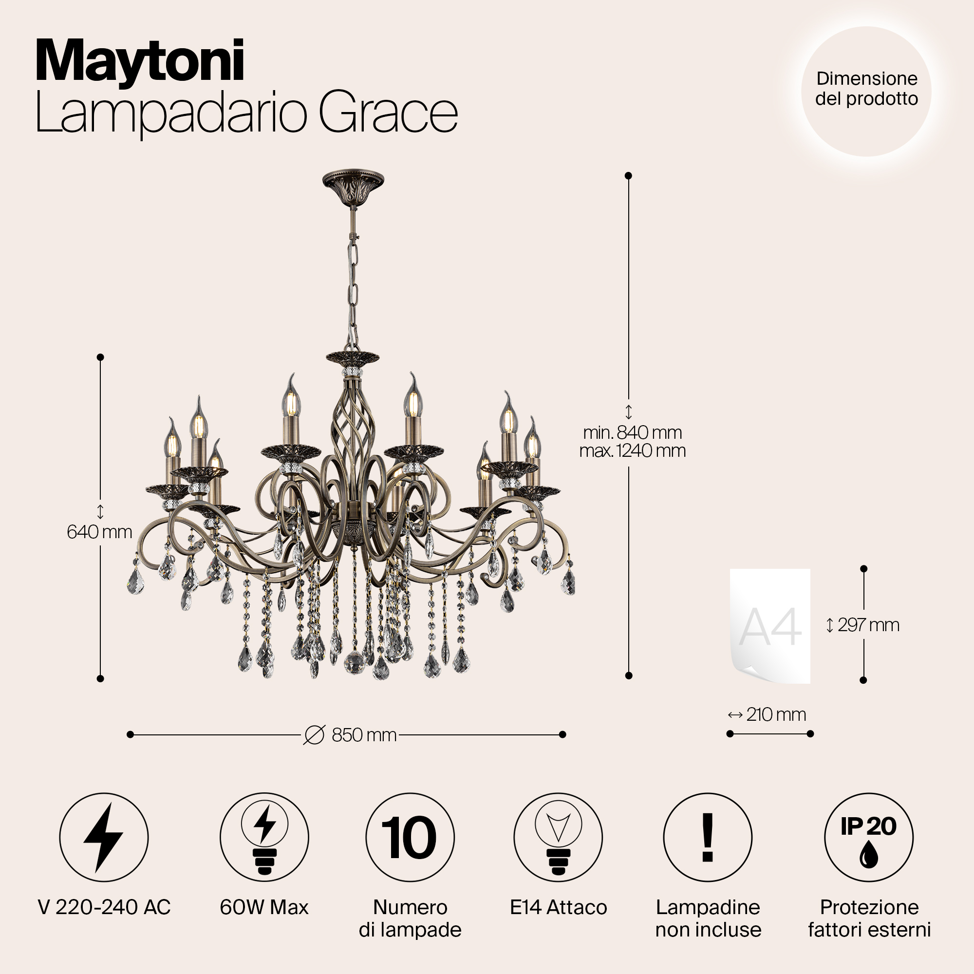 Дополнительная картинка Подвесная люстра Maytoni Grace RC247-PL-10-R