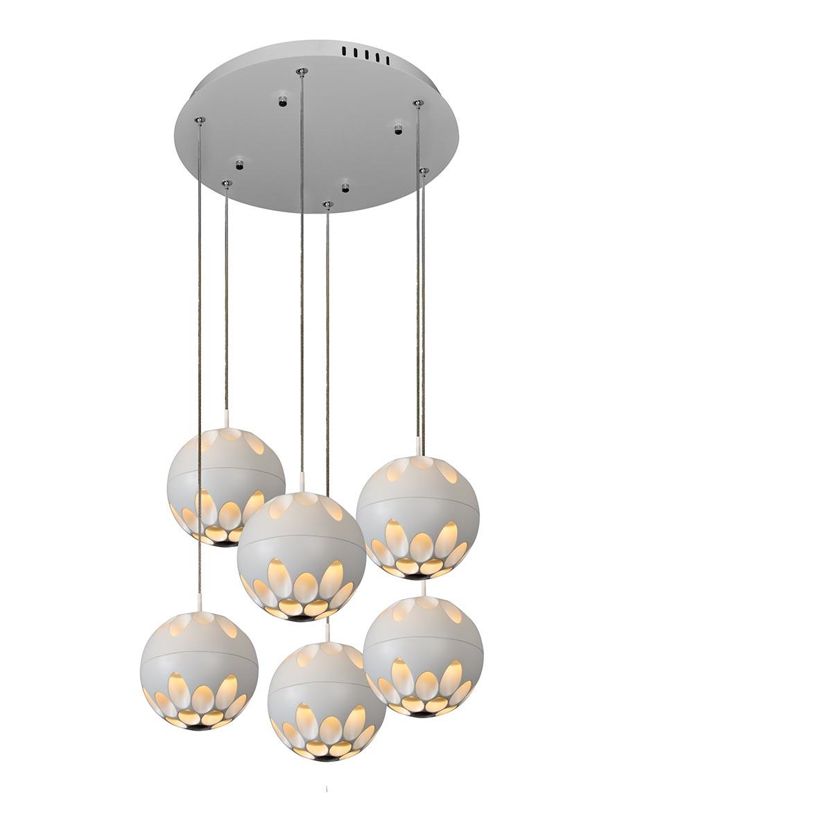 Картинка Подвесная светодиодная люстра iLedex Mob P1009-6 WH