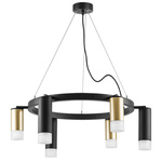 lr0164038731 подвесной светильник rullo 6х50w gu10 черный/золото (571016+214440-3+214487-3+202431-6), доставка по Казахстану 