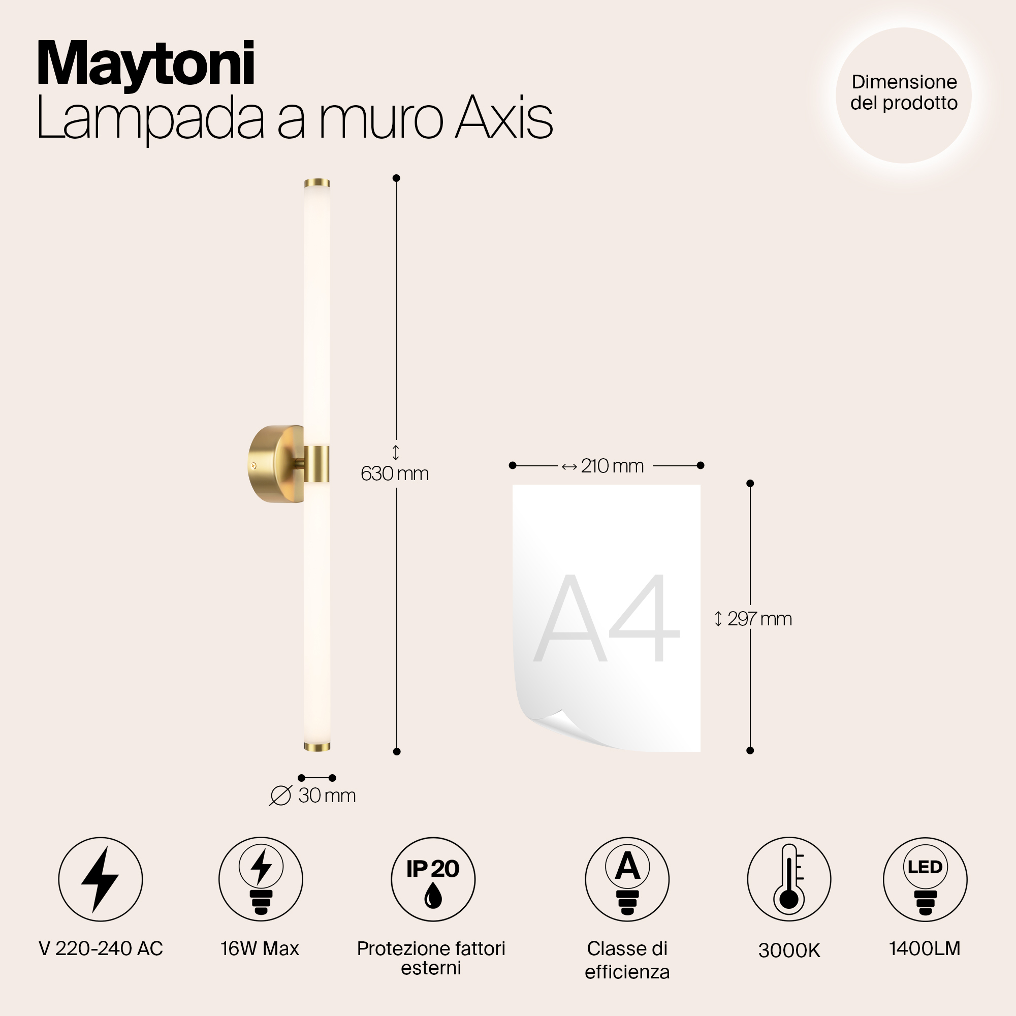 Дополнительная картинка Настенный светильник (бра) Maytoni MOD106WL-L16G3K