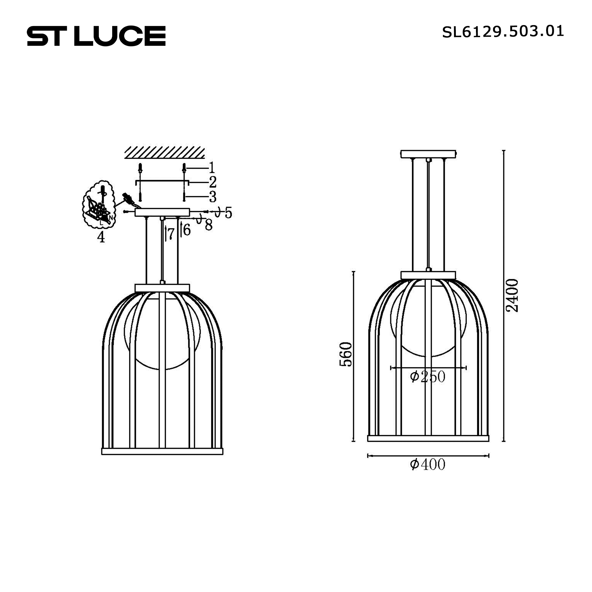 Картинка SL6129.503.01 Светильник подвесной ST-Luce NORDIC
