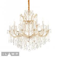 подвесная люстра ilamp diamond 6071-18 gd+cl, доставка по Казахстану 