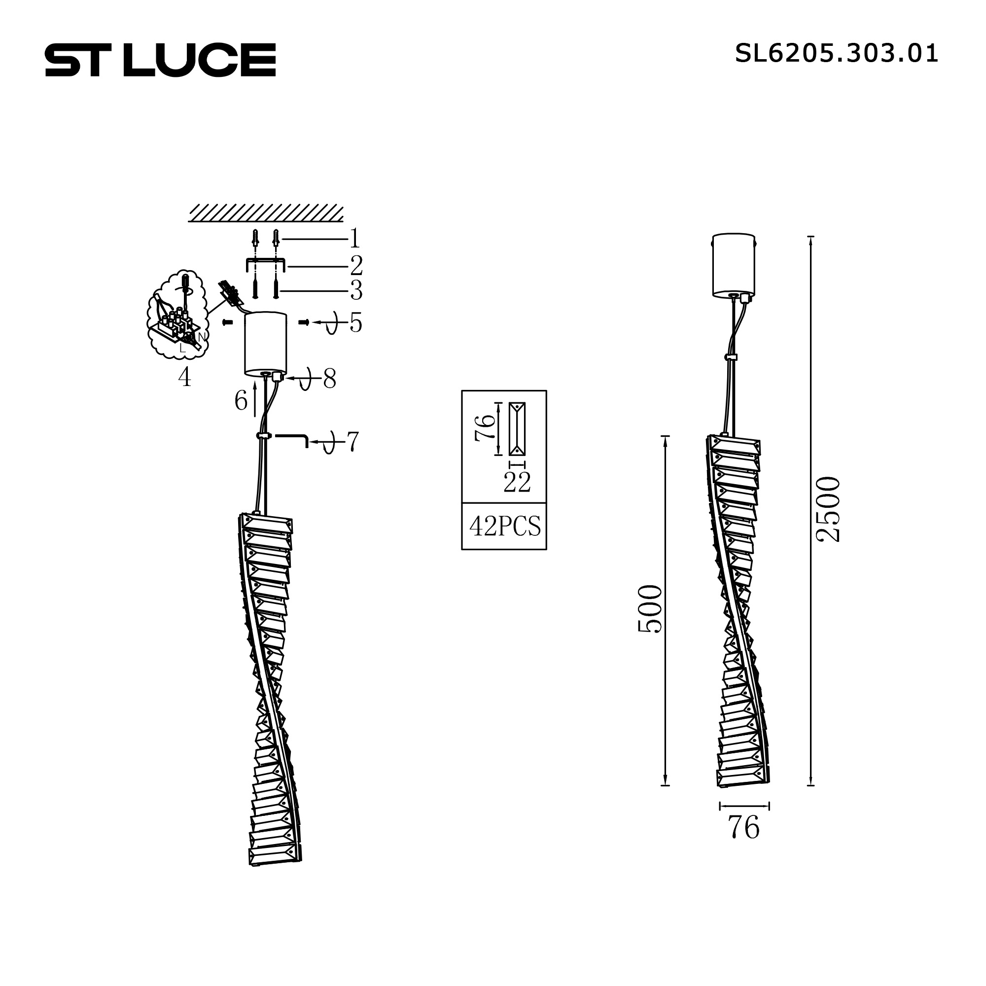 Картинка SL6205.303.01 Светильник подвесной ST-Luce 