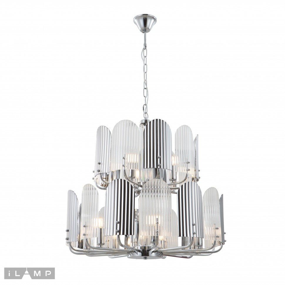 подвесная люстра ilamp dolce 15571-12 cr+mult, доставка по Казахстану 