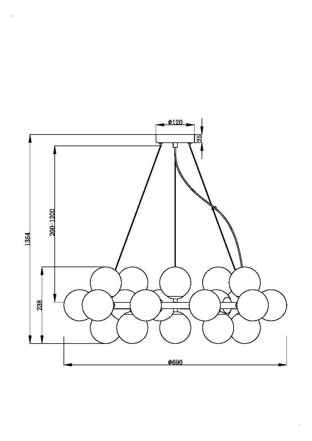 Дополнительная картинка Подвесной светильник Maytoni MOD545PL-25BS