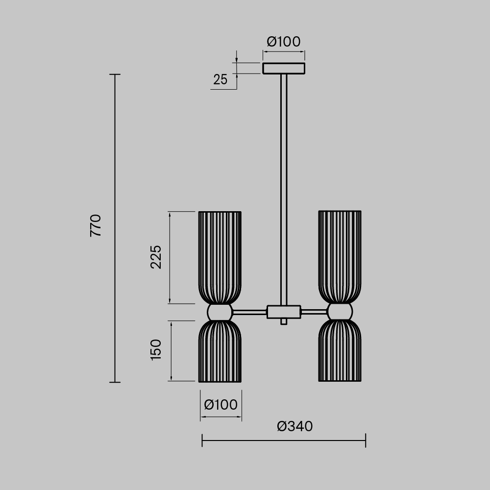 Дополнительная картинка Подвесной светильник Maytoni MOD302PL-06GR