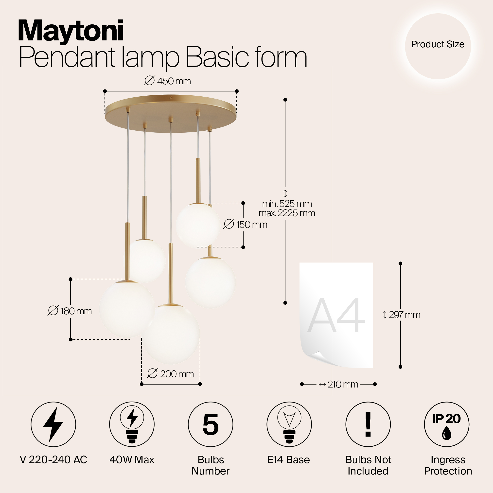 Дополнительная картинка Люстра Maytoni MOD321PL-05G1