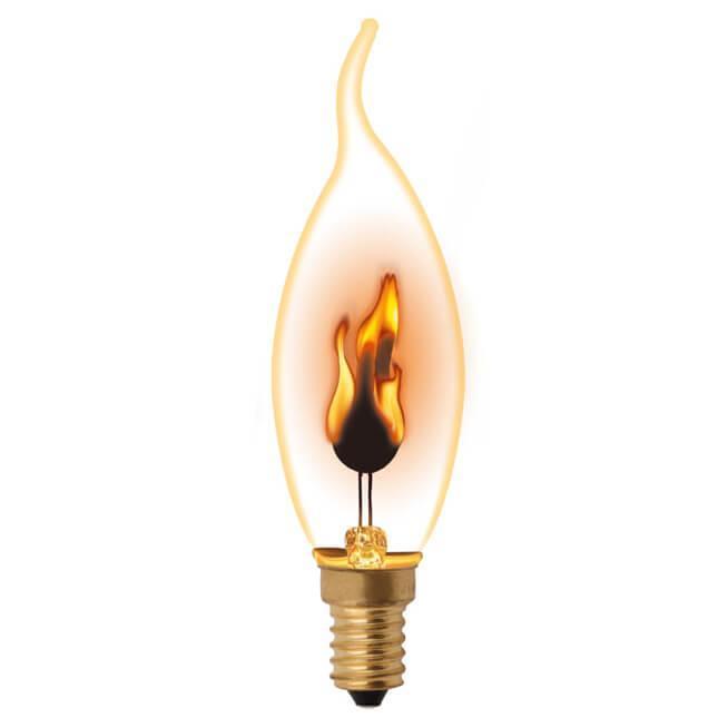 Дополнительная картинка "IL-N-CW35-3/RED-FLAME/E14/CL Лампа декоративная с типом свечения ""эффект пламени"". Форма «свеча на в"