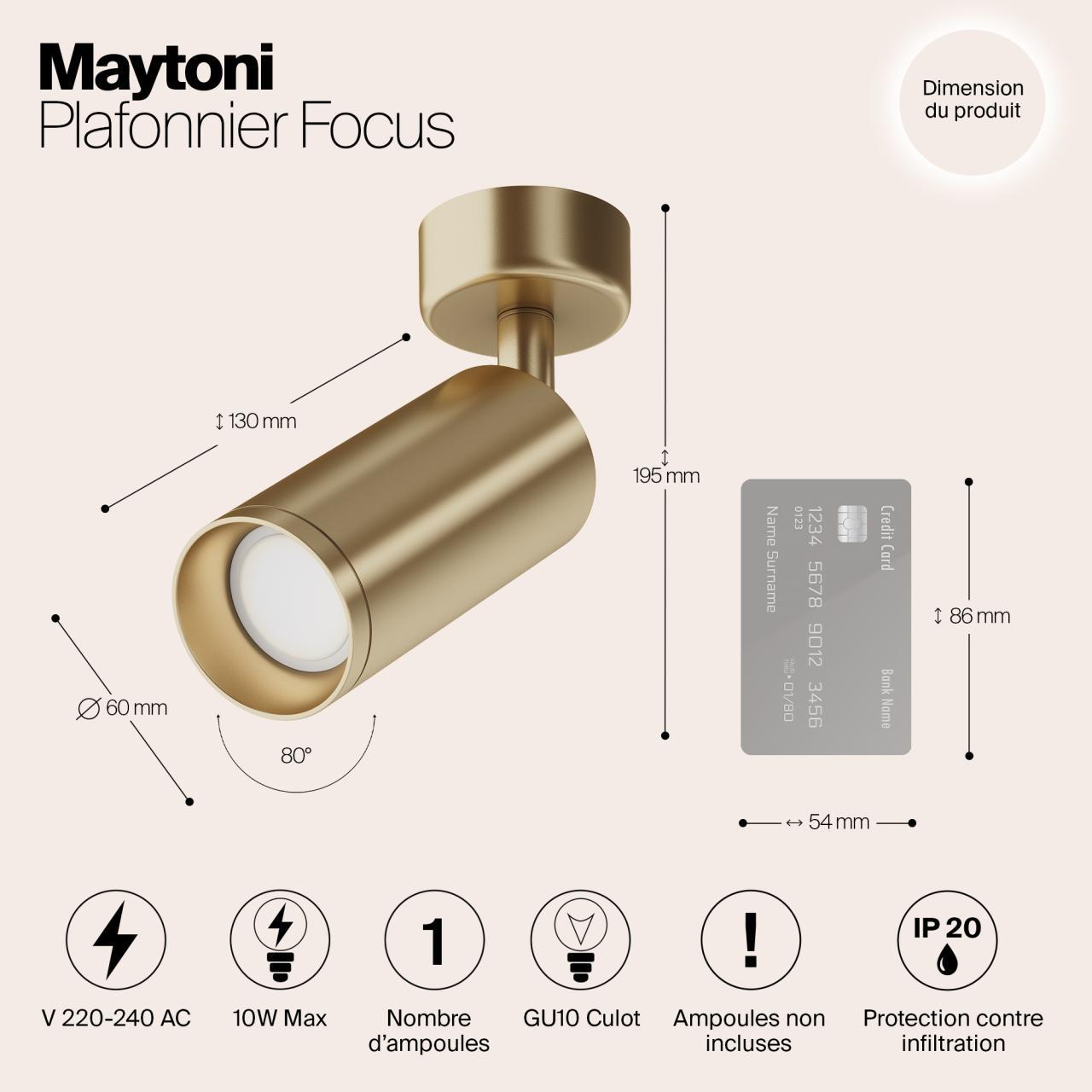 Дополнительная картинка Спот Maytoni Focus C017CW-01MG