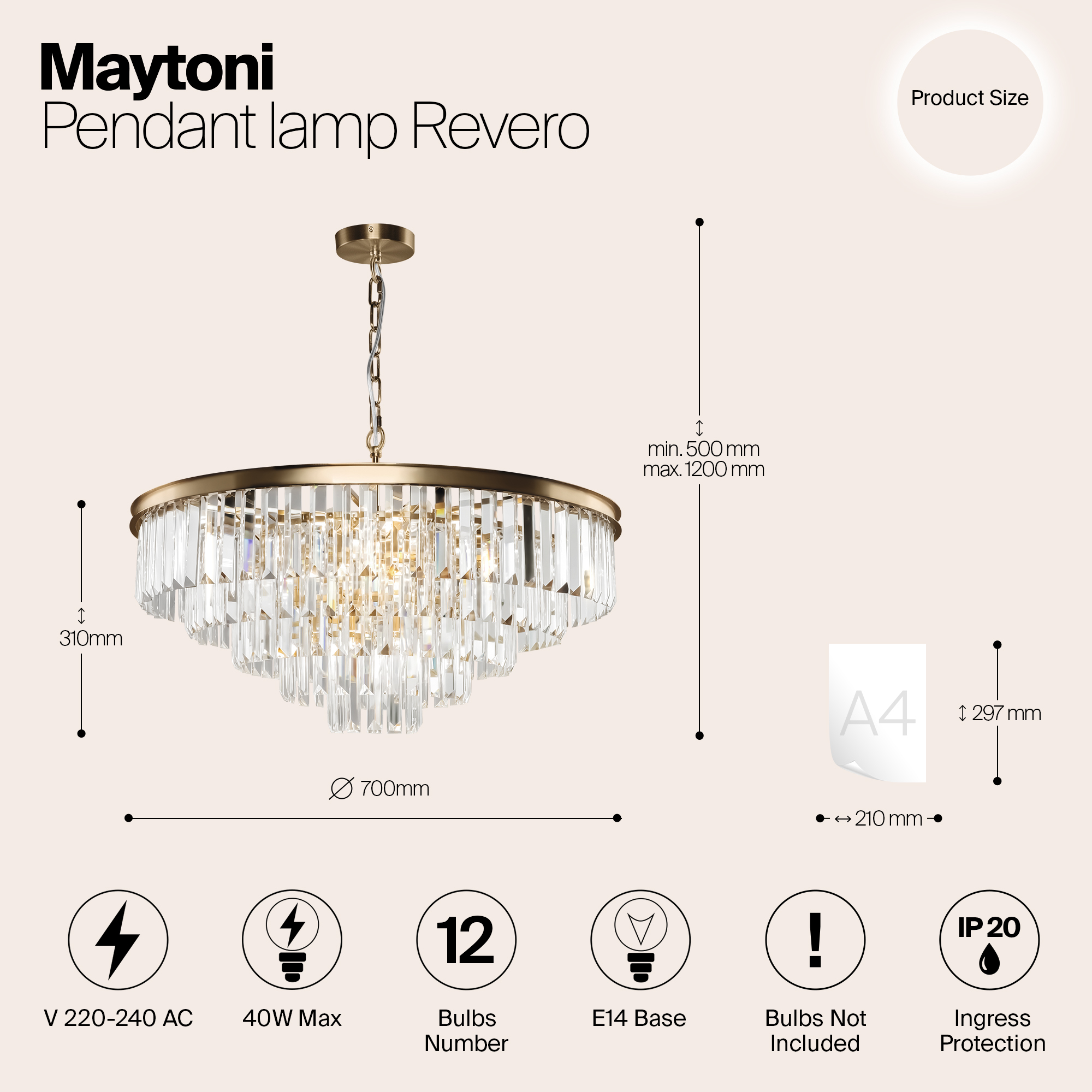 Дополнительная картинка Подвесной светильник Maytoni MOD085PL-12BS