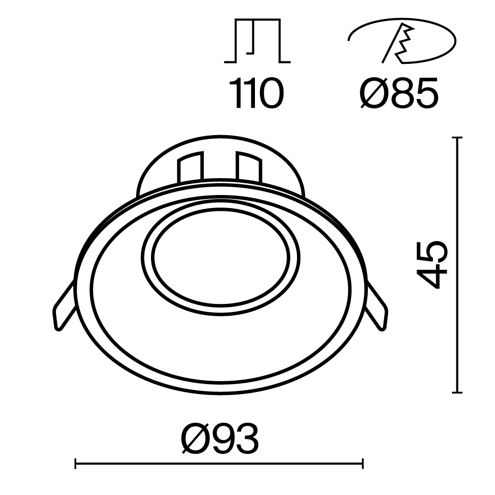 Картинка Встраиваемый светильник Maytoni Dot DL028-2-01B