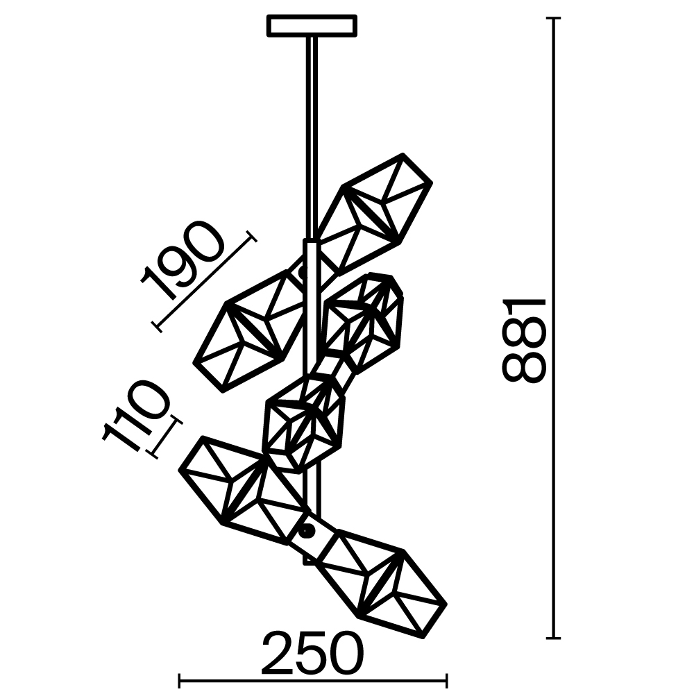 Дополнительная картинка Подвесной светильник Maytoni MOD325PL-06G1