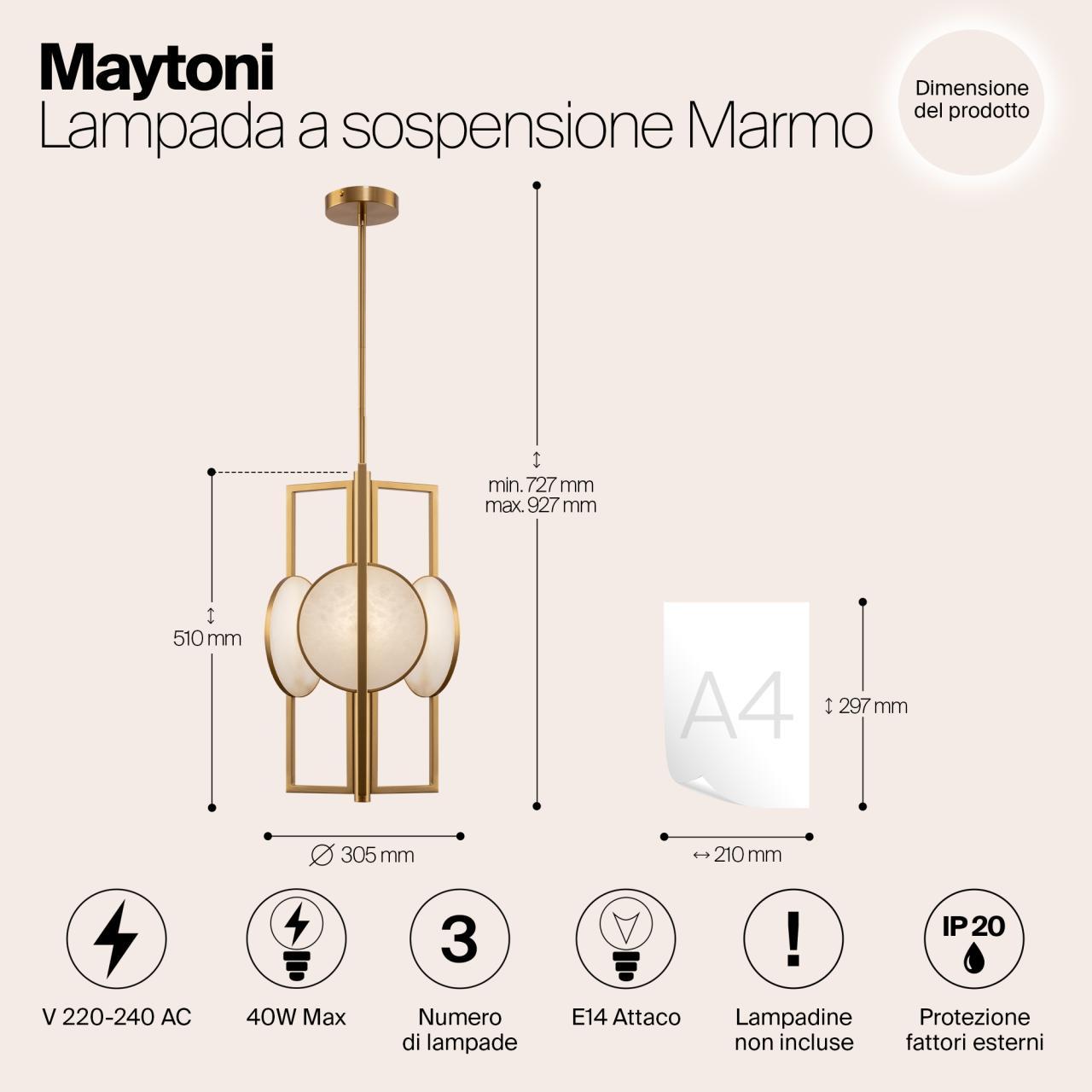 Дополнительная картинка Подвесной светильник Maytoni MOD099PL-03G