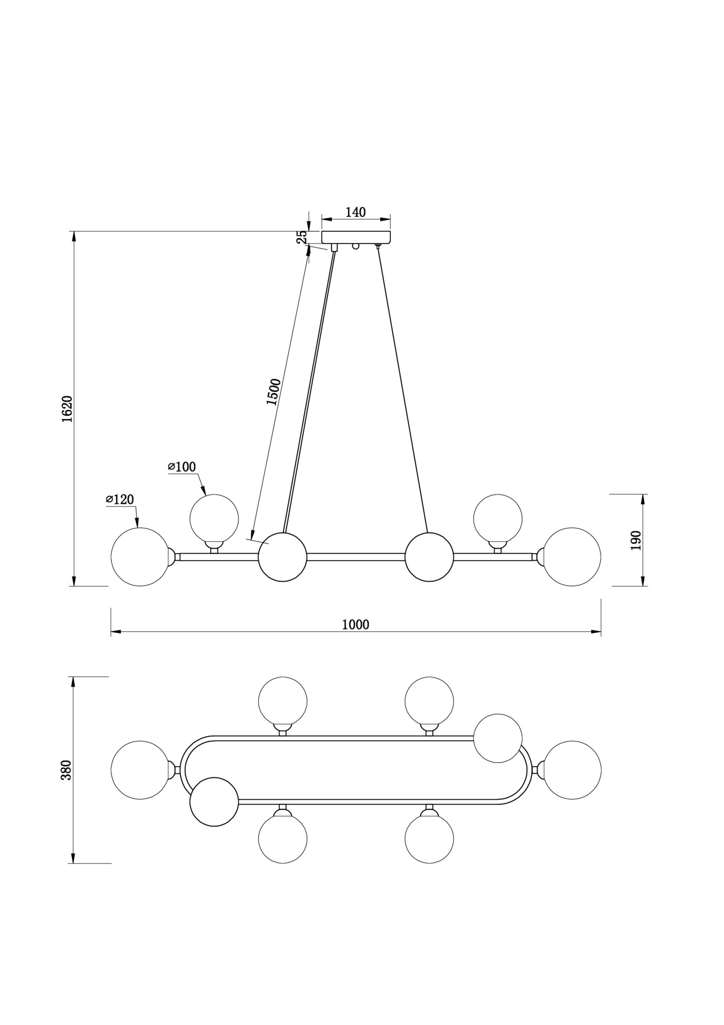 Дополнительная картинка Подвесной светильник Freya FR5222PL-08B