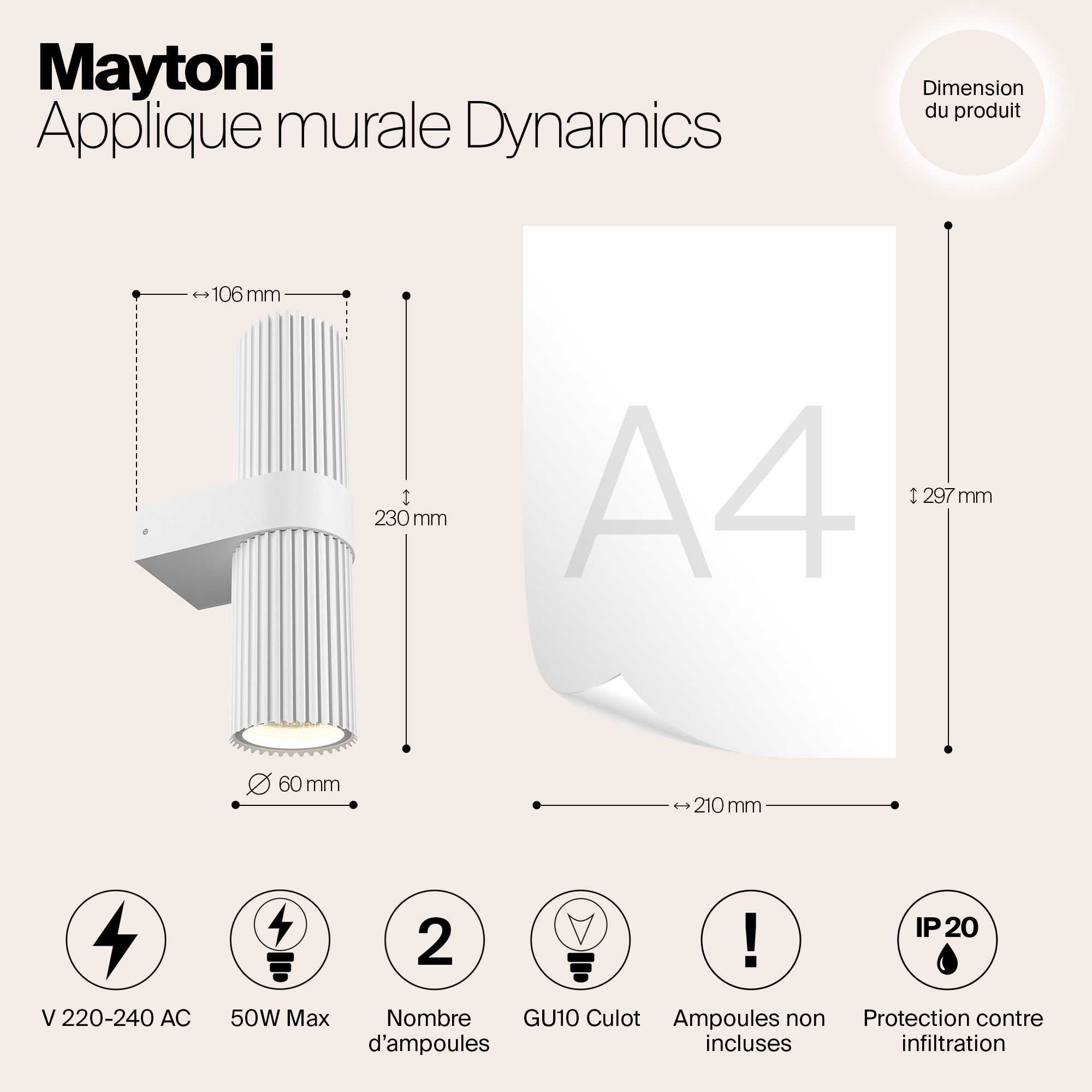 Дополнительная картинка Настенный светильник (бра) Maytoni MOD326WL-02W