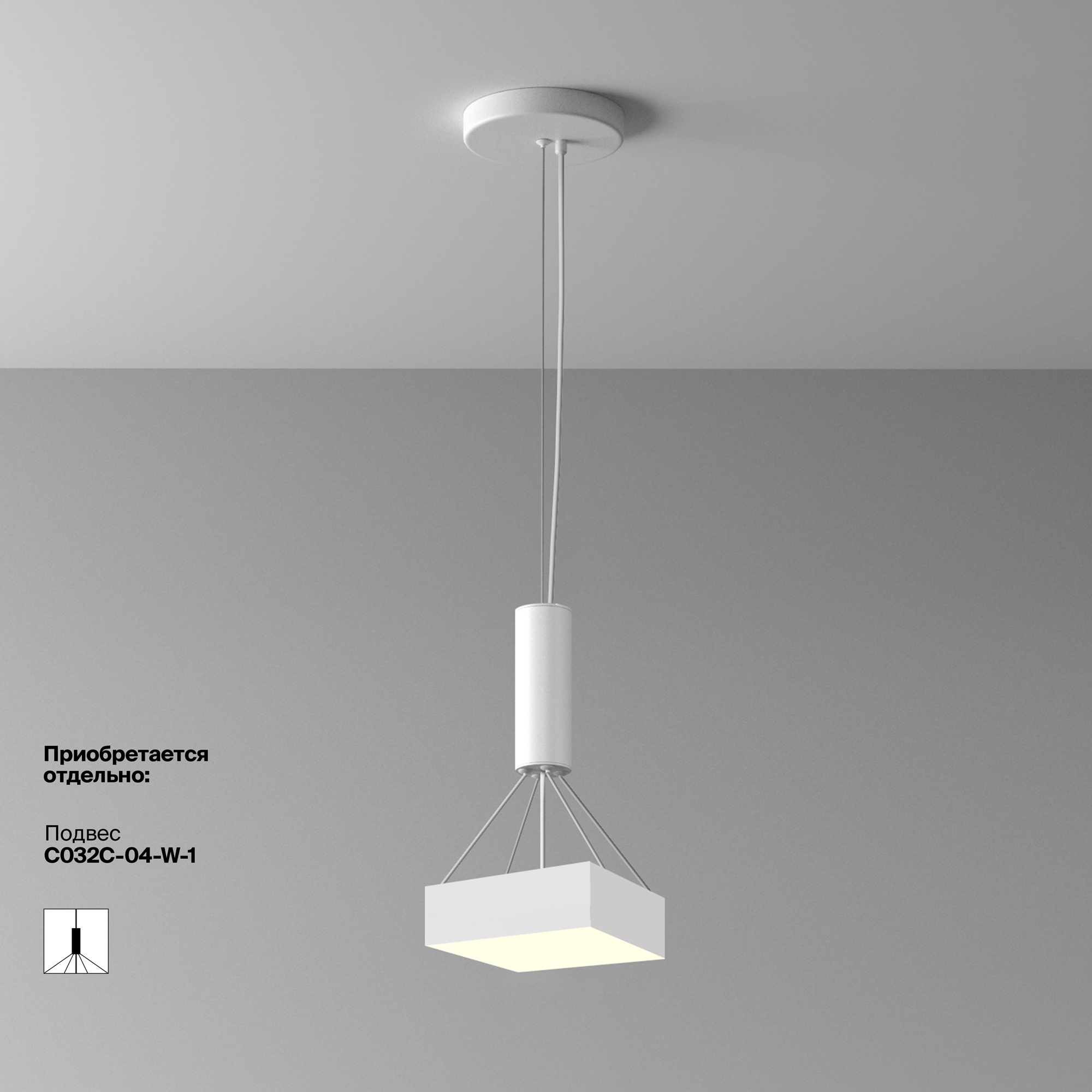 Дополнительная картинка Потолочный светильник Technical C032CL-24W3K-SQ-W