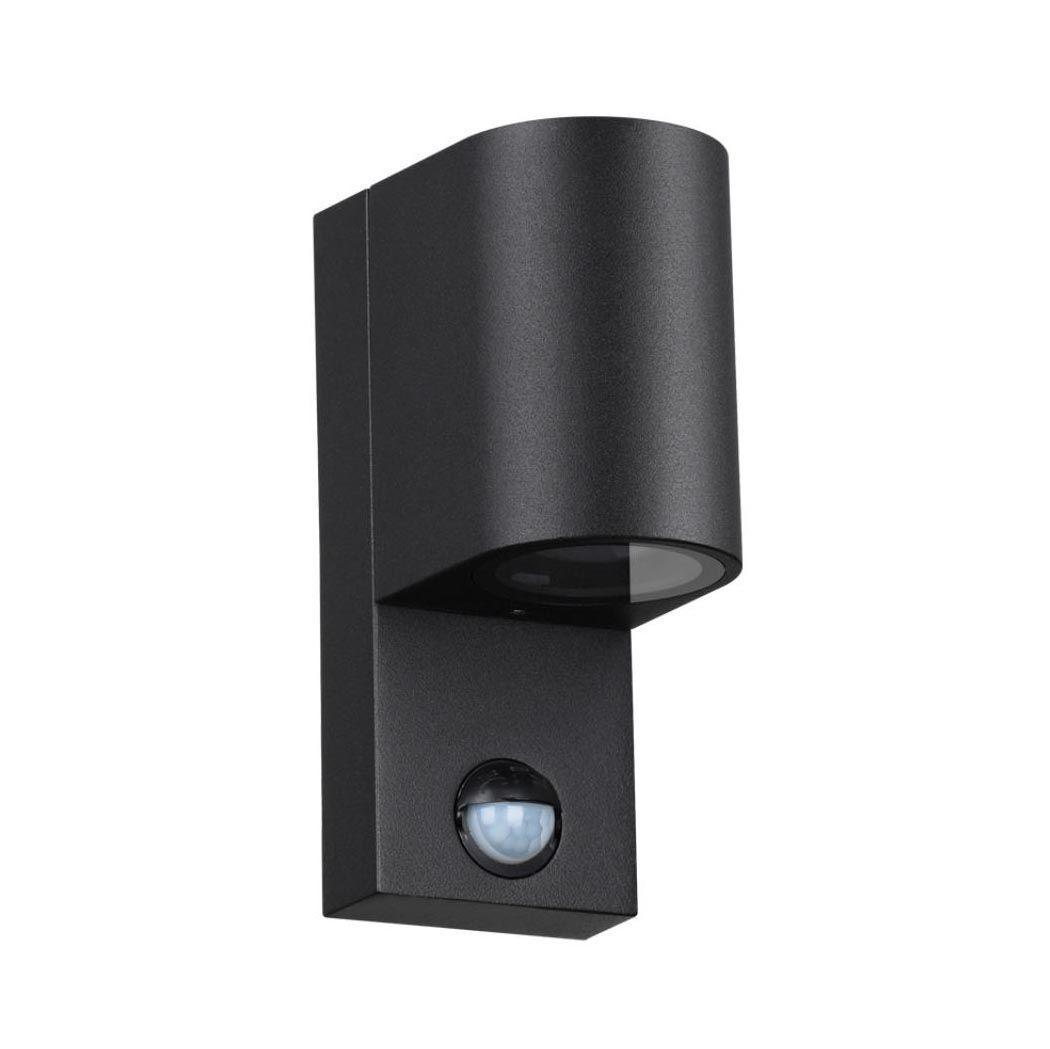 Картинка 4390/1W HIGHTECH ODL23 561 черный/металл/пвх стойкий к УФ излучению Настенный светильник с датчиком движения IP44 LED GU10 7W MOTTO