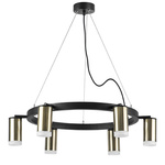 lr0163160 подвесной светильник rullo 6х50w gu10 черный/бронза (571016+214431-6+202430-6), доставка по Казахстану 