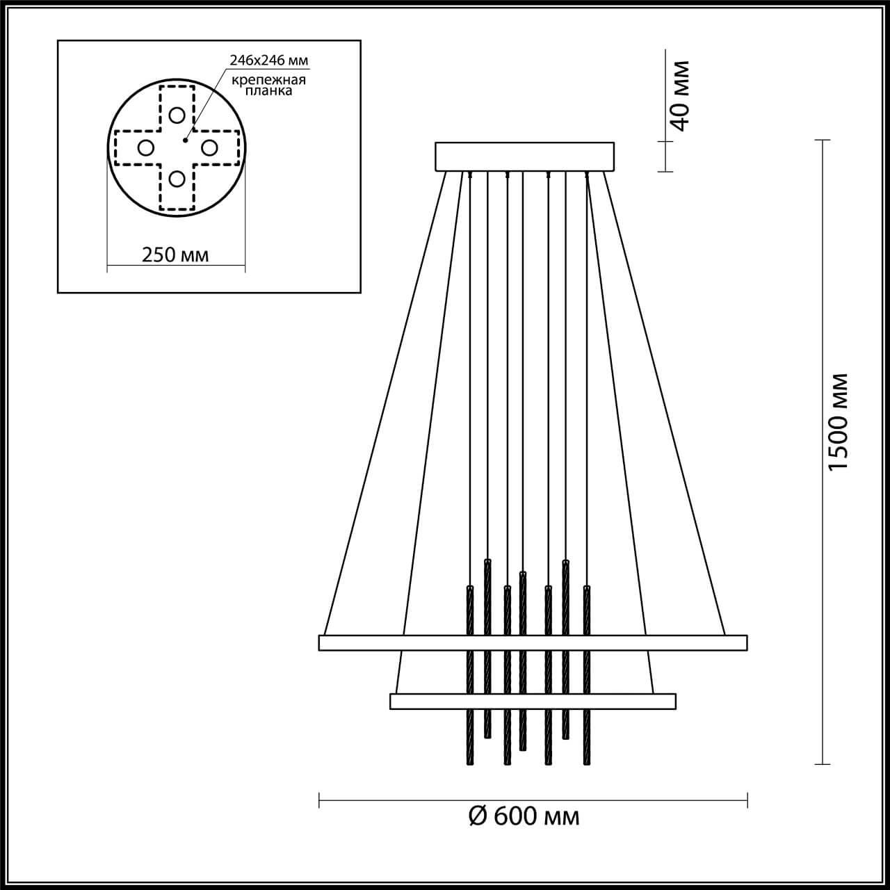 Картинка Подвесной светодиодный светильник Odeon Light L-vision Monica 3901/63L