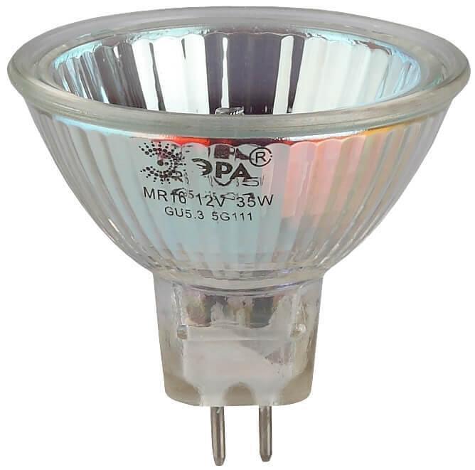 Картинка Лампа галогенная ЭРА GU5.3 75W 2700K прозрачная GU5.3-JCDR (MR16) -75W-230V-CL C0027366