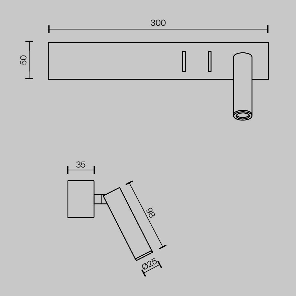 Дополнительная картинка Настенный светильник (бра) Technical C031WL-L8B3K1