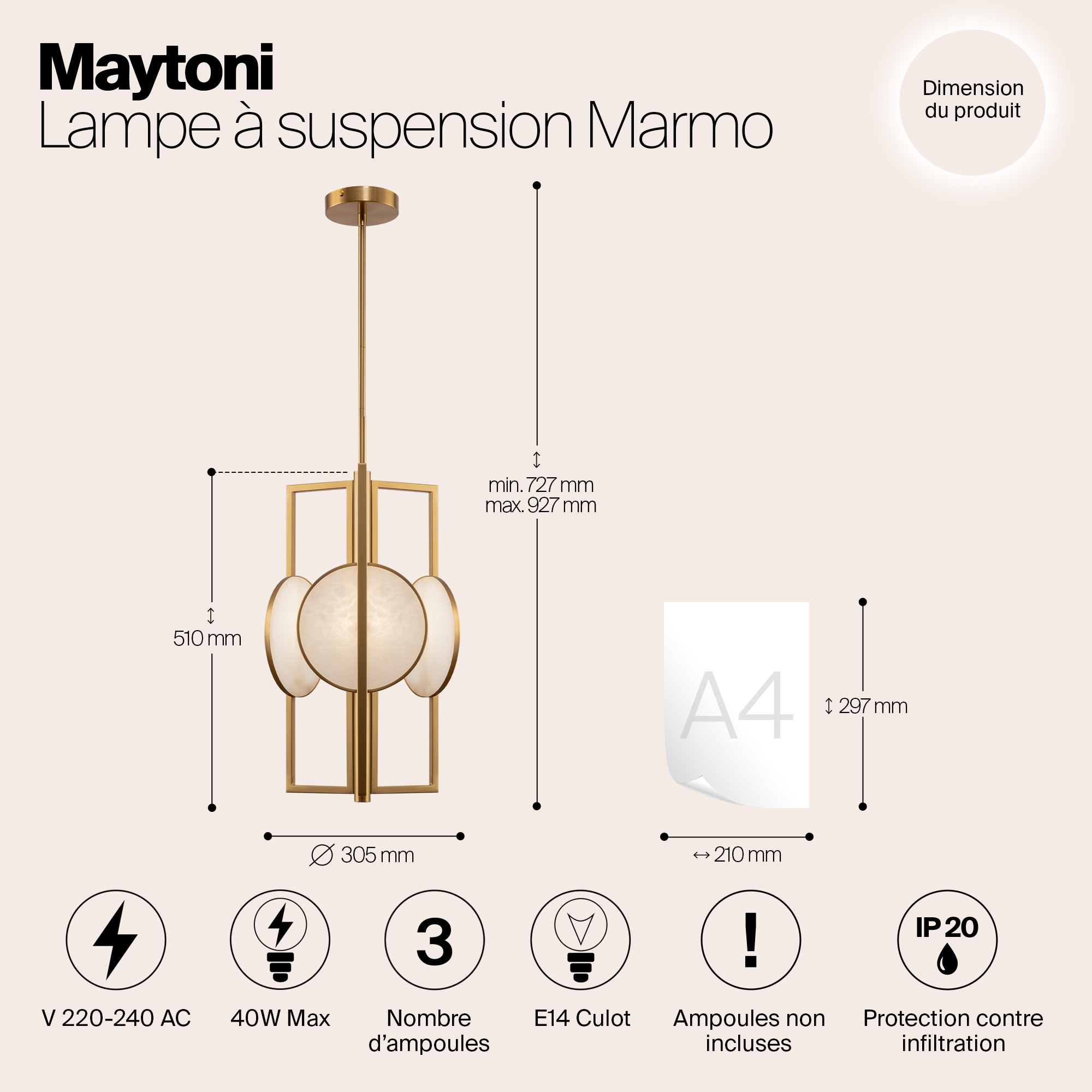 Дополнительная картинка Подвесной светильник Maytoni MOD099PL-03G