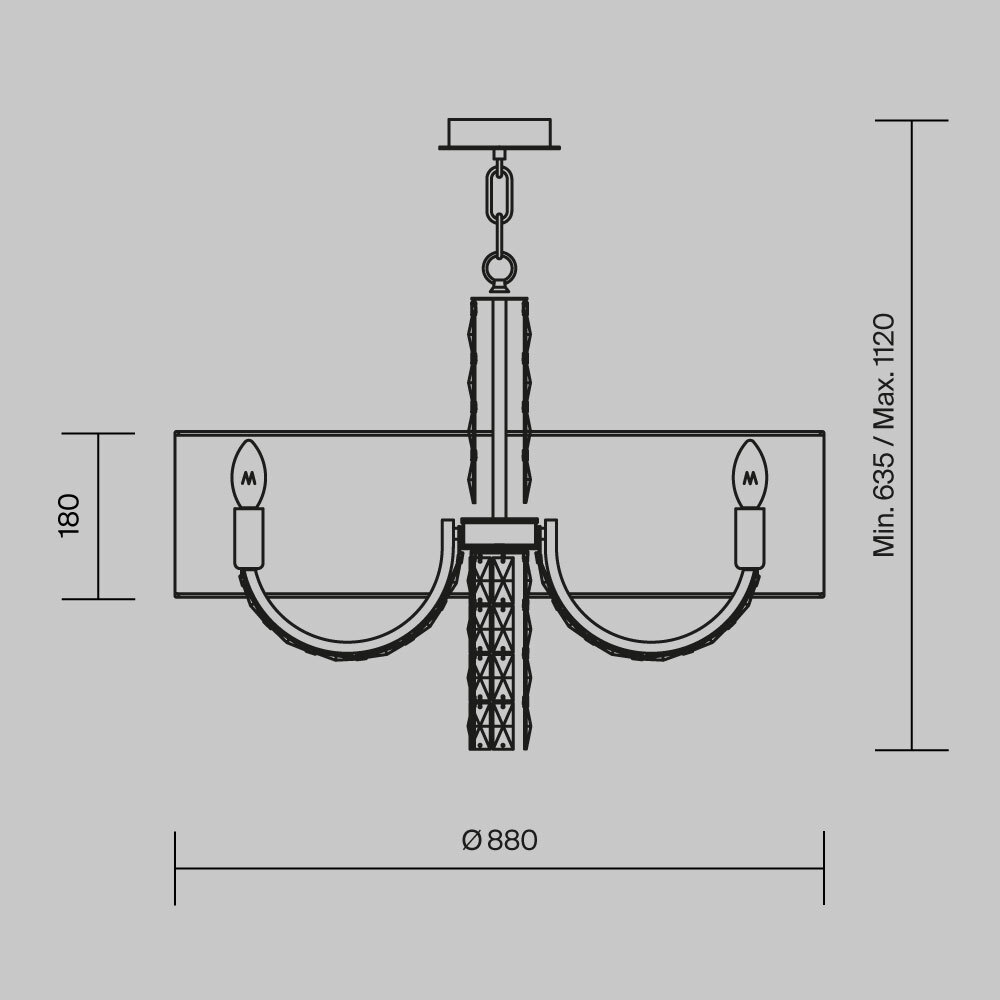 Дополнительная картинка Подвесной светильник Maytoni DIA008PL-08CH