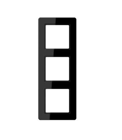 Картинка Рамка для вертикальной и горизонтальной установки  3 поста  термопласт  черный  A FLOW