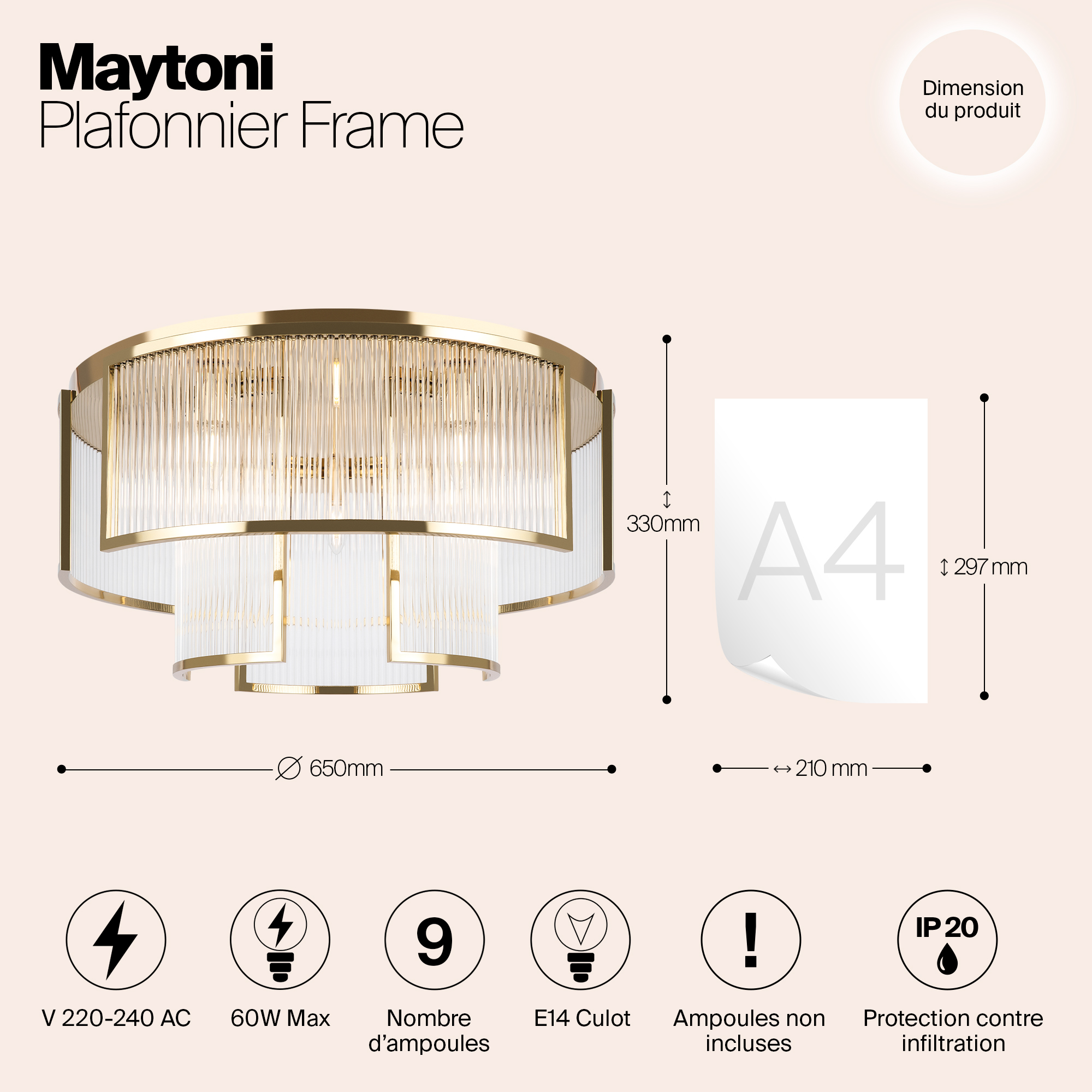 Дополнительная картинка Потолочный светильник Maytoni MOD174CL-09G