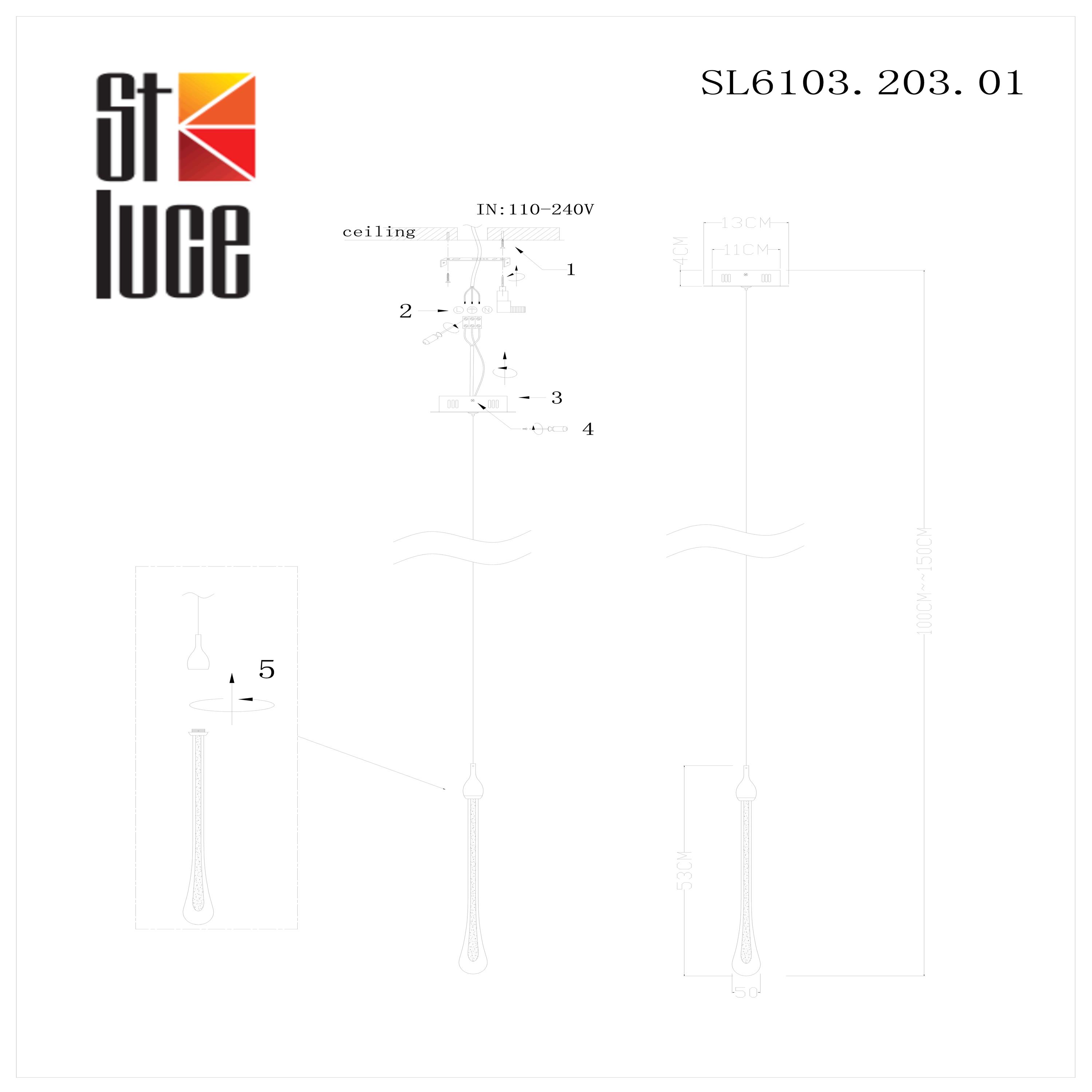 Картинка Подвесной светодиодный светильник ST Luce Faenza SL6103.203.01
