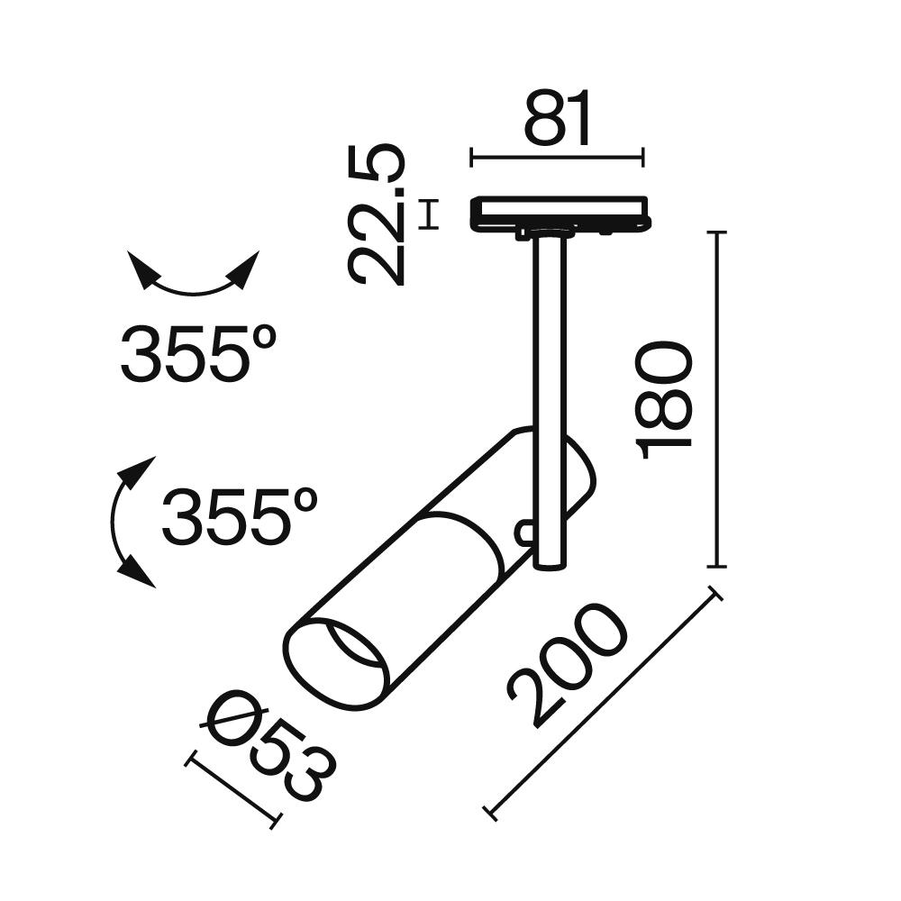 Дополнительная картинка Трековый светильник Technical TR005-1-GU10-BG