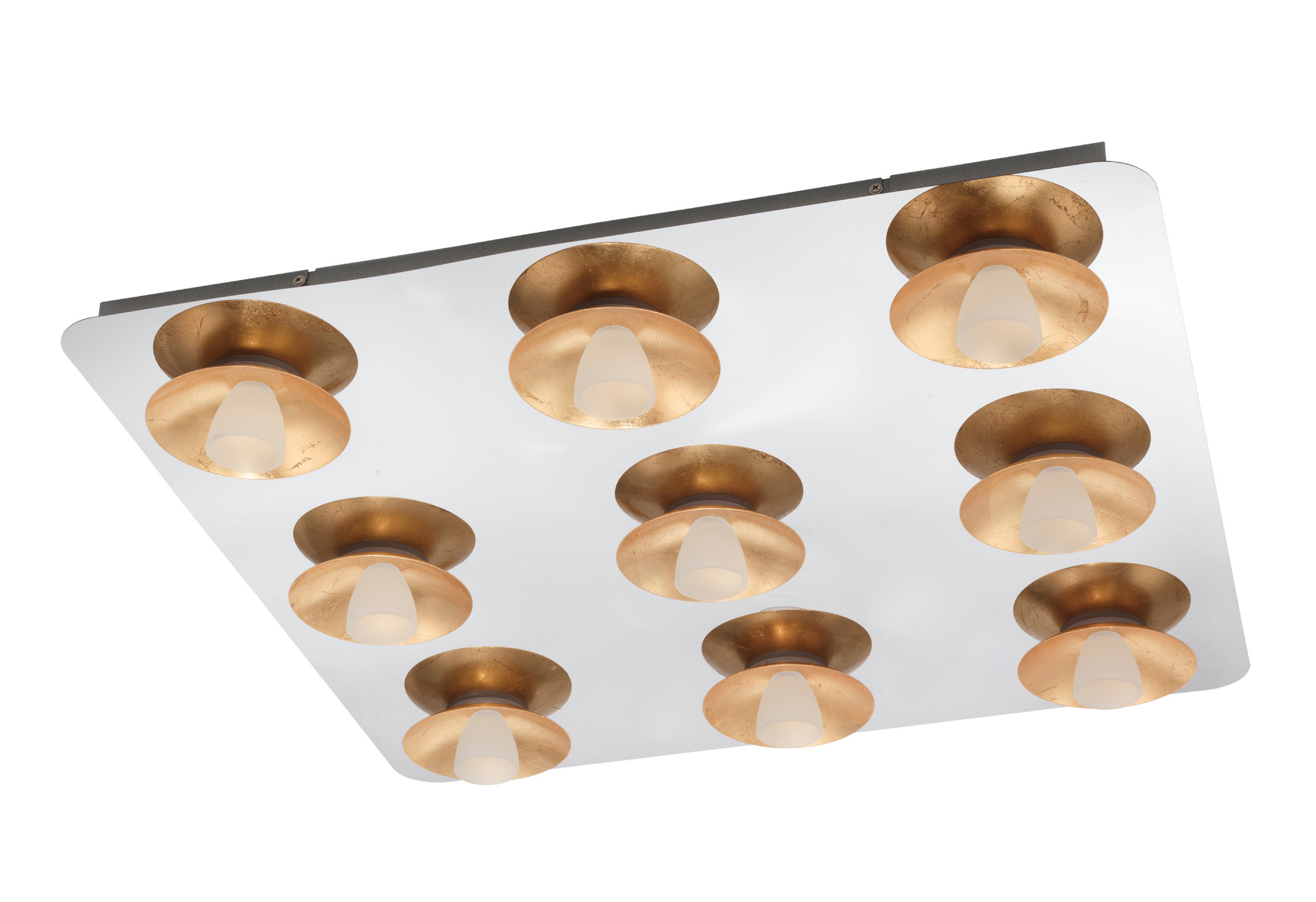 люстры 97525 светильник потолочный torano, led-dl/9 chrom/gold/sat.сталь, стекло, доставка по Казахстану 