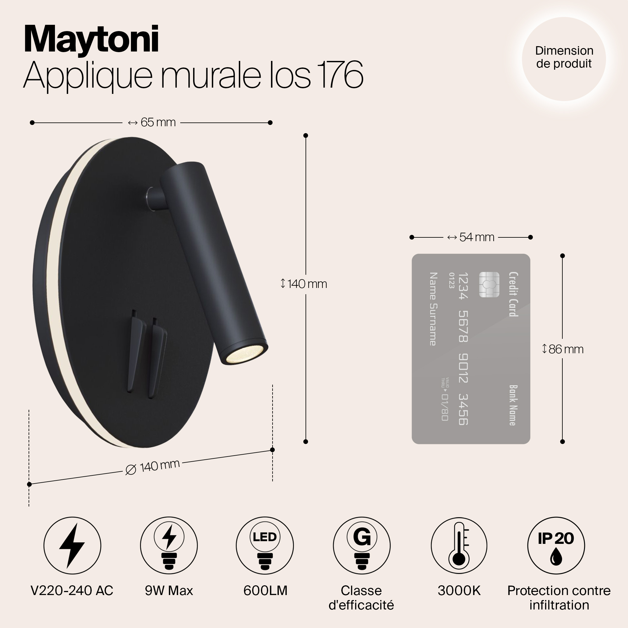 Дополнительная картинка Светодиодный спот Maytoni Ios 176 C176-WL-01-6W-B