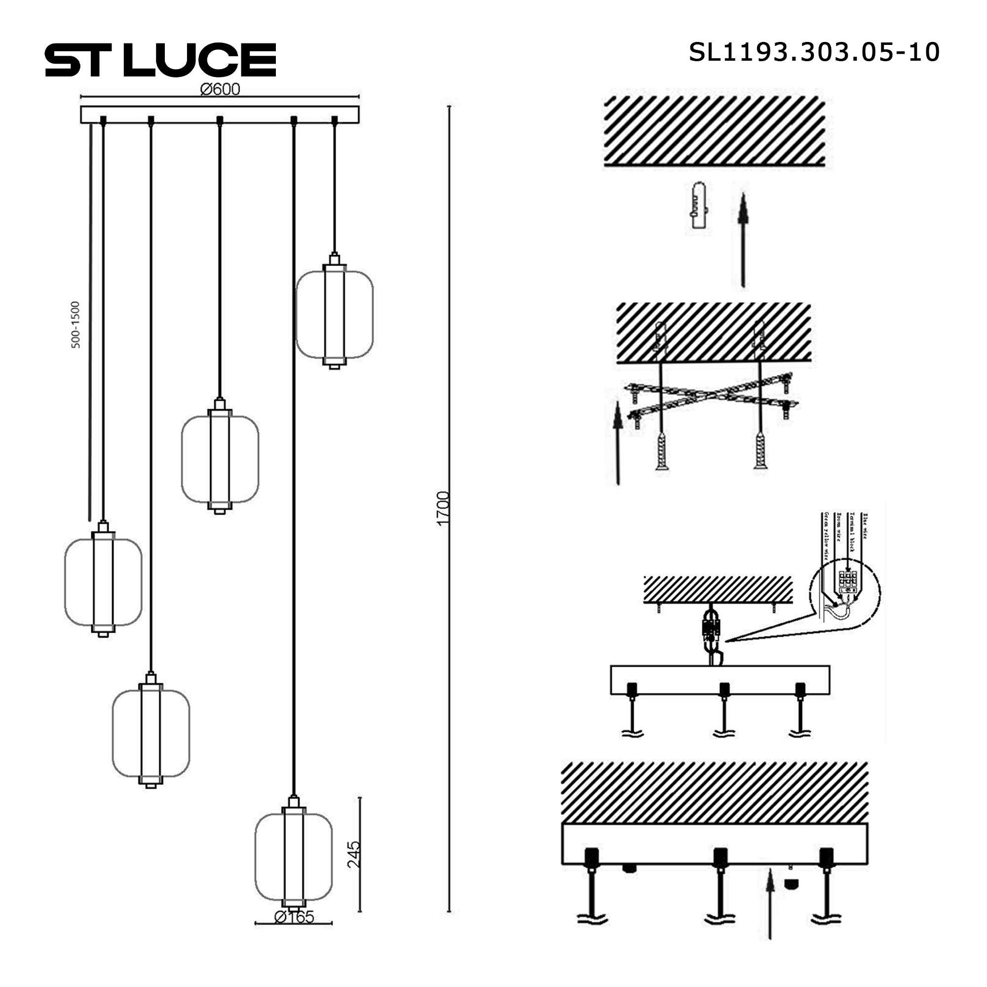 Картинка SL1193.303.05 Светильник подвесной ST-Luce 