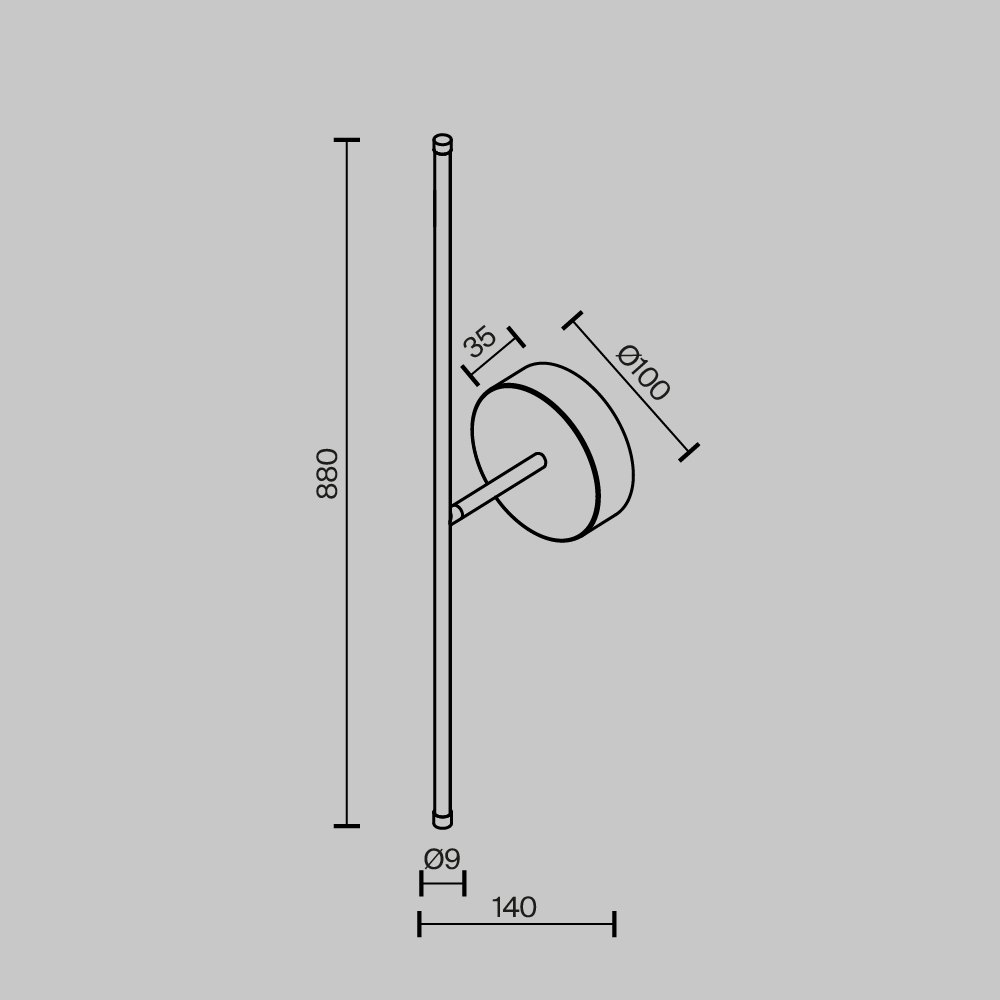 Дополнительная картинка Настенный светильник (бра) Technical C084WL-L12BS2.7K