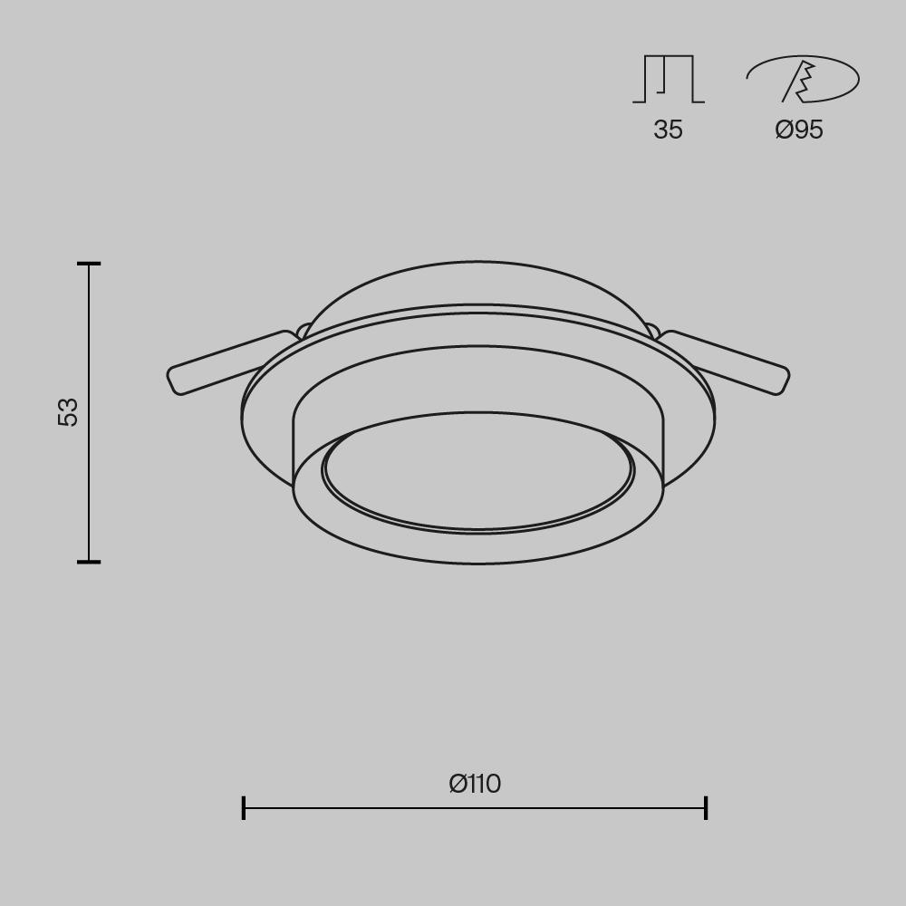 Дополнительная картинка Встраиваемый светильник Technical DL086-GX53-RD-B
