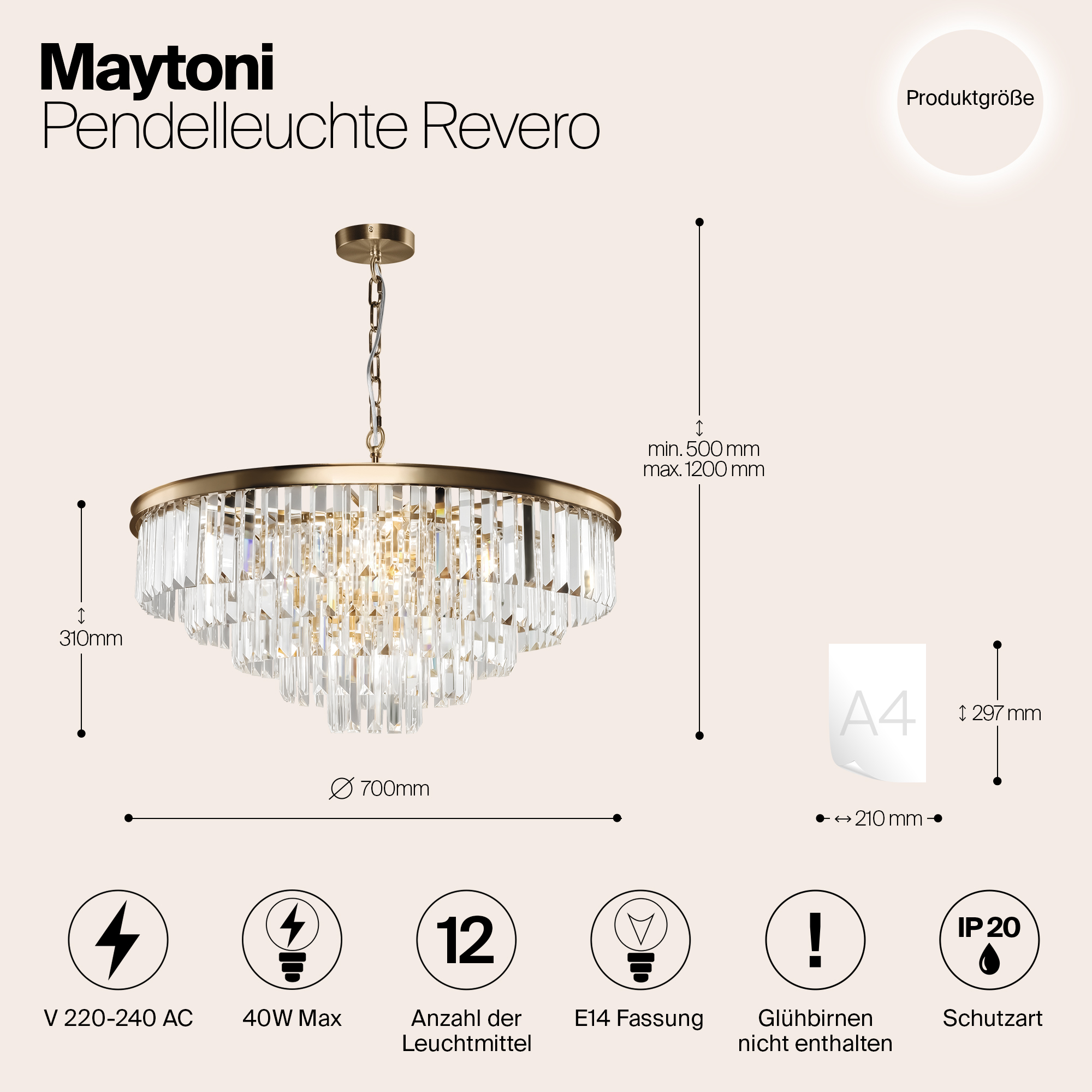 Дополнительная картинка Подвесной светильник Maytoni MOD085PL-12BS
