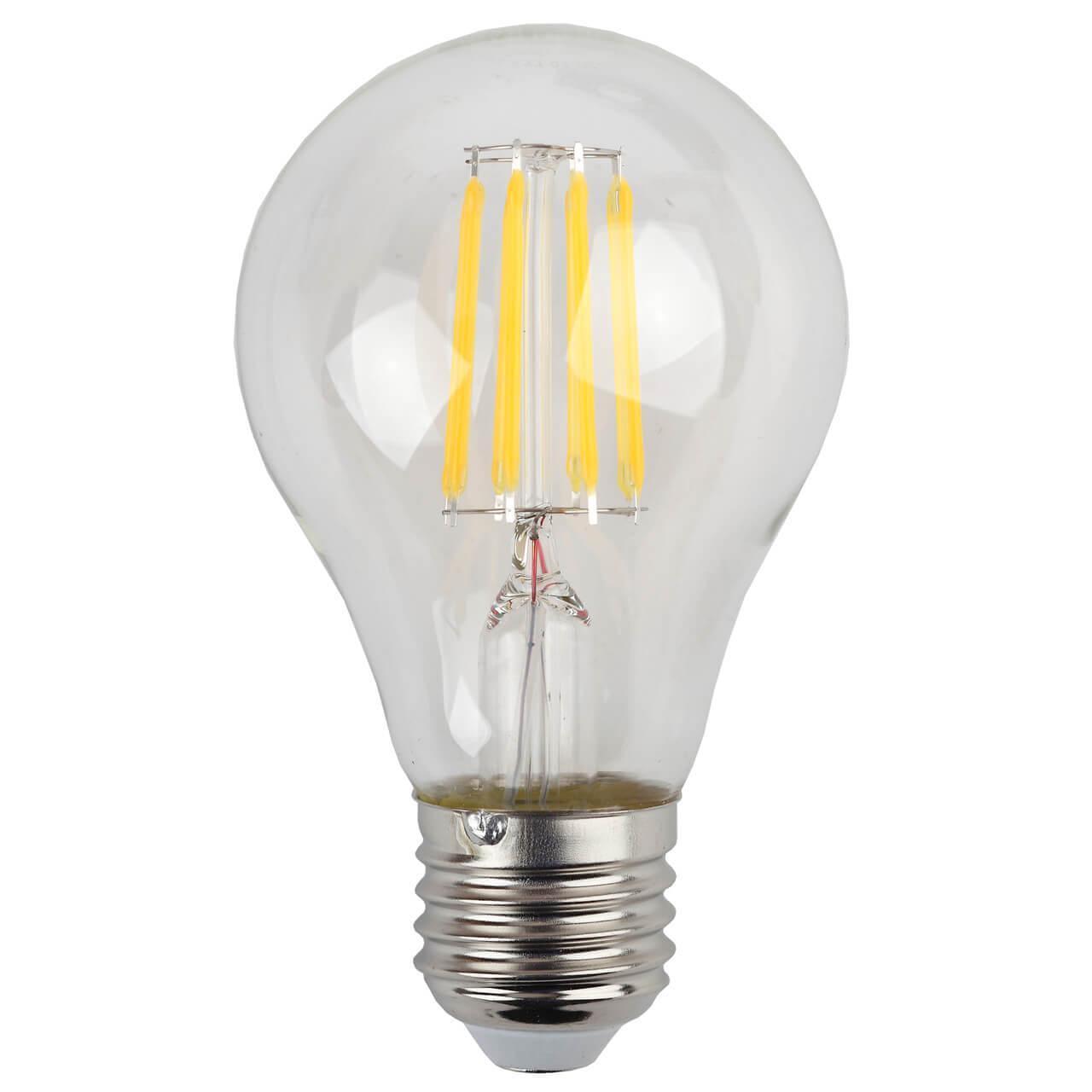 Картинка Лампа светодиодная филаментная ЭРА E27 9W 4000K прозрачная A60-9W-840-E27 frost Б0035034