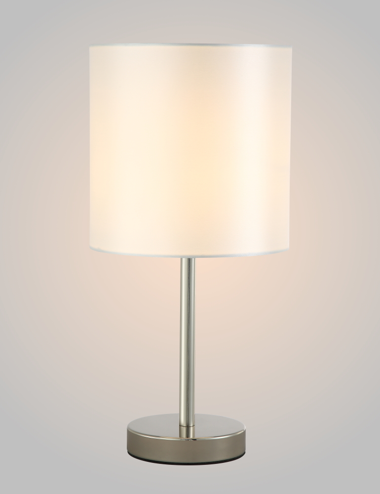 Дополнительная картинка Настольная лампа Crystal Lux SERGIO LG1 NICKEL Crystal Lux 2900/501