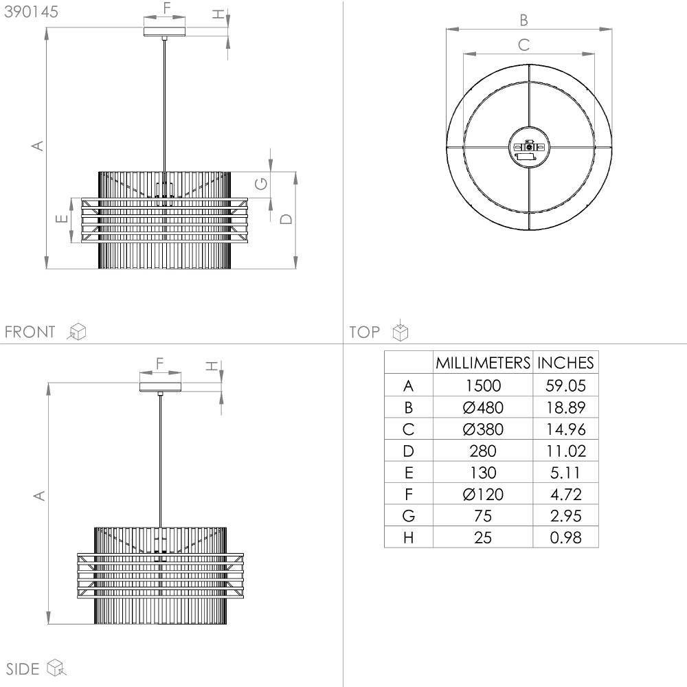 Картинка 390145 Подвесной светильник OLTAMAR 