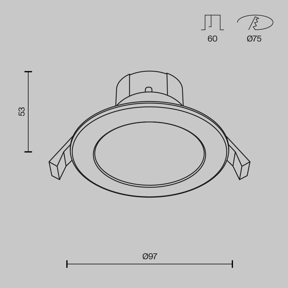 Дополнительная картинка Встраиваемый светодиодный светильник Maytoni Stockton DL015-6-L7W