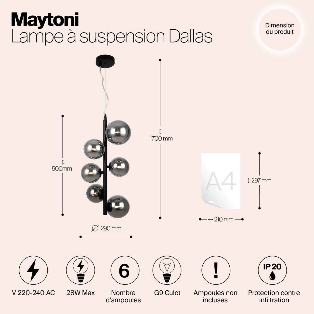 Дополнительная картинка Подвесной светильник Maytoni MOD545PL-06B